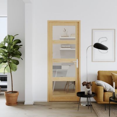 Bloc-porte Connemara pin vitré H.204 x l.83 cm, poussant droit