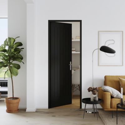 Bloc-porte Cottage 6 lignes blanc H.204 x l.73 cm, poussant droit