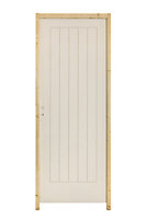 Bloc-porte Cottage 6 lignes blanc H.204 x l.73 cm, poussant droit