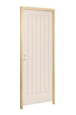 Bloc-porte Cottage 6 lignes blanc H.204 x l.73 cm, poussant droit