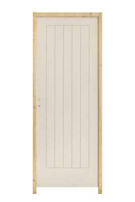 Bloc-porte Cottage 6 lignes blanc H.204 x l.83 cm, poussant droit