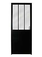 Bloc-porte esprit atelier noir H.204 x l.83 cm, poussant gauche