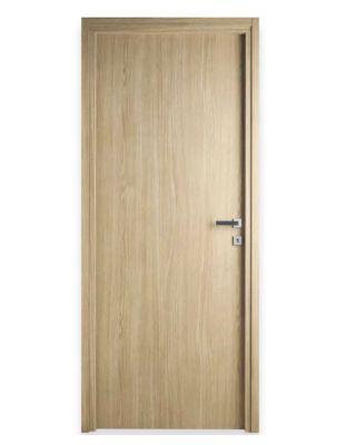 Bloc-porte fin de chantier Chêne Naturel, H.204 l.83cm, poussant réversible - MADE IN ITALY