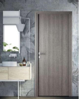Bloc-porte fin de chantier Gris, H.204 l.83cm, poussant réversible ...