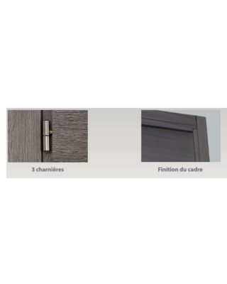 Bloc-porte fin de chantier Gris, H.204 l.83cm, poussant réversible ...