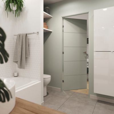 Bloc-porte Gravé prépeint pro H.204 x l.83 cm, poussant gauche