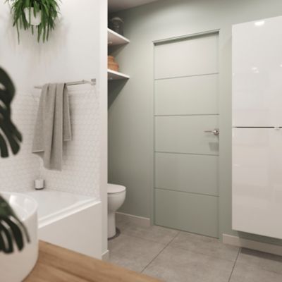 Bloc-porte Gravé prépeint pro H.204 x l.83 cm, poussant gauche