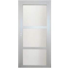 Bloc Porte Greyria Gris Clair Ral7035 Vitree H204 X L73 Poussant Droite Cotes Tableau Gd Menuiseries