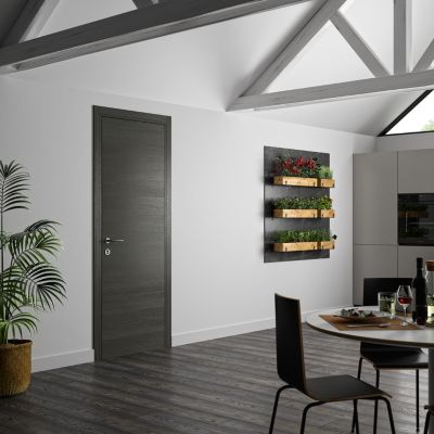 Bloc Porte   Gris anthracite - Réversible et ajustable - L630mm