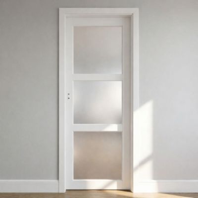 Bloc Porte Kenya Blanc Vitre H204 X L73 Cm Côte Tableau P.droit Gd Menuiseries