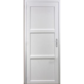 Bloc Porte Korya Blanc 3 Panneaux H204 X L73 Poussant Gauche Côtes Tableau Gd Menuiseries