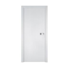 Bloc-porte Miro avec poignée Exclusive grise, H.204 x l.63 cm, aspect chêne blanc