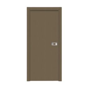 Bloc-porte Miro avec poignée Exclusive grise, H.204 x l.63 cm, aspect cuir lichen