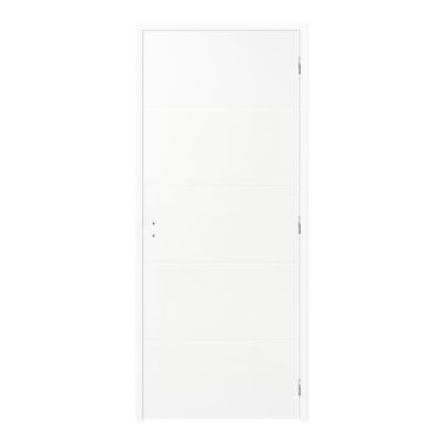 Bloc-porte moderne blanc laqué brillant 63 x 204 cm poussant gauche, âme tubulaire, Fortia Lauria