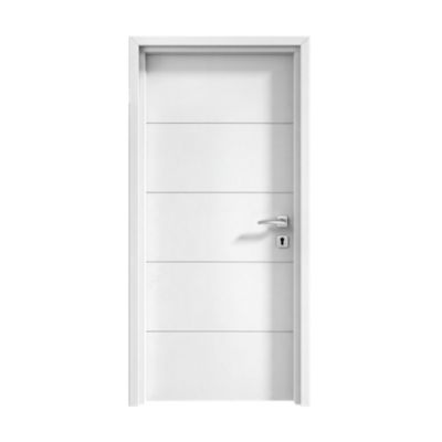 Bloc-porte moderne blanc laqué brillant 83 x 204 cm poussant gauche, âme tubulaire, Fortia Lauria