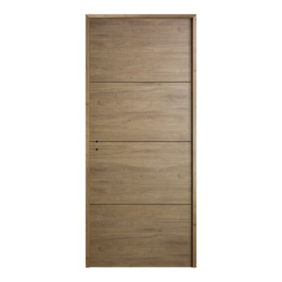 Bloc-porte moderne effet chêne 73 x 204 cm, poussant droit, Fortia Sanoa