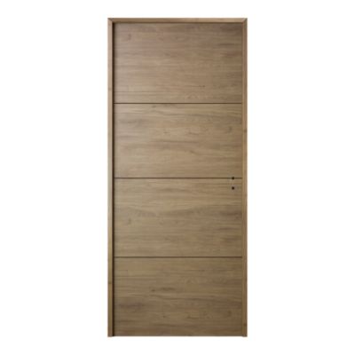 Bloc-porte moderne effet chêne 73 x 204 cm, poussant gauche, Fortia Sanoa