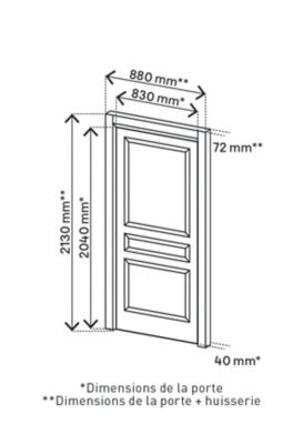 Bloc-porte Ordesa pin H.204 x l.83 cm, poussant droit