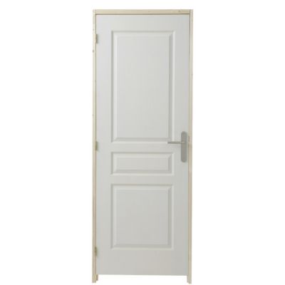 Bloc-porte Ordesa post-formé 3 panneaux blanc H.204 x l.73 cm, poussant droit