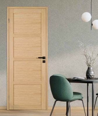Bloc porte PARIS 4 Panneaux bois chene 2040x830 Gauche