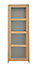 Bloc-porte plaqué chêne 4 carreaux H.204 x l.83 cm, poussant gauche