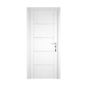 Bloc-porte pose fin de chantier  Premium Casoar, H.204 x l.73 cm, aspect chêne blanc, réversible