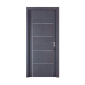 Bloc-porte pose fin de chantier  Premium Casoar, H.204 x l.73 cm, aspect chêne cendré, réversible