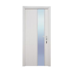 Bloc-porte pose fin de chantier  Premium Enzo, H.204 x l.73 cm, aspect chêne blanc, réversible