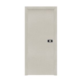 Bloc-porte pose fin de chantier  Premium Miro avec poignée Exclusive noire, H.204 x l.63 cm, aspect textile opale, réversible