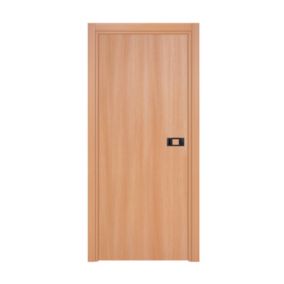 Bloc-porte pose fin de chantier  Premium Miro avec poignée Exclusive noire, H.204 x l.73 cm, aspect chêne naturel, réversible