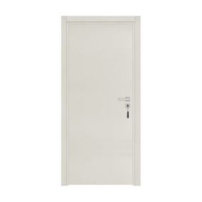 Bloc-porte pose fin de chantier  Premium Miro, H.204 x l.63 cm, aspect textile perle, réversible