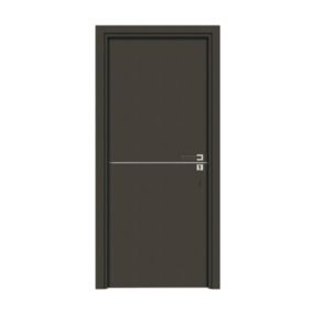 Bloc-porte pose fin de chantier  Premium Riva, H.204 x l.73 cm, aspect cuir basalte, réversible