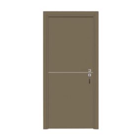 Bloc-porte pose fin de chantier  Premium Riva, H.204 x l.83 cm, aspect cuir lichen, réversible