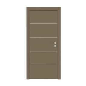 Bloc-porte pose fin de chantier  Premium Seymour, H.204 x l.73 cm, aspect cuir lichen, réversible