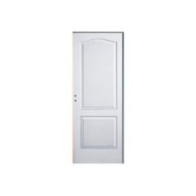 Bloc-porte post-formé blanc 2 panneaux H.204 x l.73 cm, poussant droit