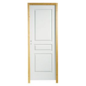 Bloc-porte prépeint thermique 3 panneaux H.204 x l.83 cm, poussant droit