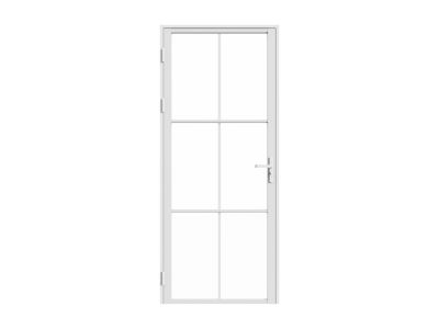 Bloc porte réversible en aluminium et verre trempé - H204 x L73 cm - Blanc - SEROTO