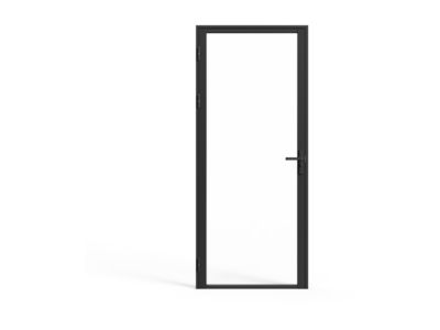 Bloc porte réversible en aluminium et verre trempé - H204 x L93 cm - Noir - LOXTON
