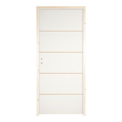 Bloc-porte Slot blanc H.204 x l.73 cm, poussant droit