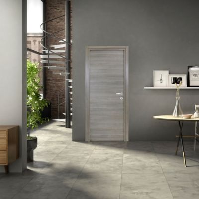 Bloc-porte Summa gris clair H.204 x l.63 cm, poussant gauche