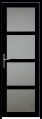 Bloc Porte Telia Noir Vitrée H204 X L73 Cm Côte Tableau P.droit Gd Menuiseries