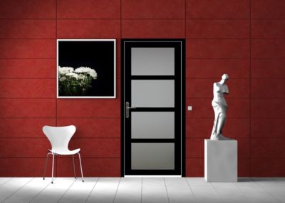 Bloc Porte Telia Noir Vitrée H204 X L73 Cm Côte Tableau P.droit Gd Menuiseries