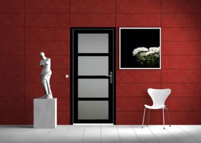 Bloc Porte Telia Noir Vitrée H204 X L73 Cm Côte Tableau P.gauche Gd Menuiseries