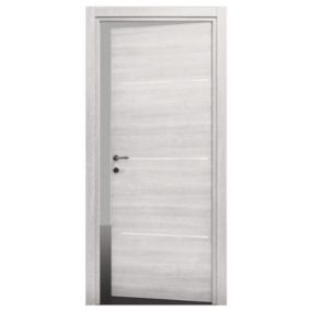 Bloc-porte Triaconta blanchi H.204 x l.83 cm, poussant droit