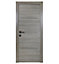 Bloc-porte Triaconta gris clair insert noir H.204 x l.63 cm, poussant droit