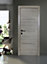 Bloc-porte Triaconta gris clair insert noir H.204 x l.73 cm, poussant droit