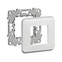 Bloc support et plaque de finition 2 modules Schneider Electric Unica Pro blanc