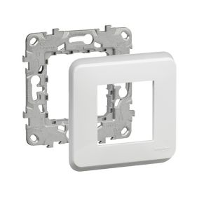 Bloc support et plaque de finition 2 modules Schneider Electric Unica Pro blanc