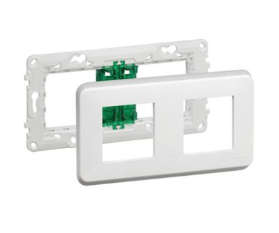 Bloc support et plaque de finition 2x2 modules Schneider Electric Unica ...