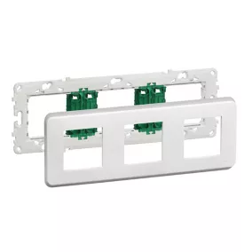 Bloc support et plaque de finition 3x2 modules Schneider Electric Unica Pro blanc